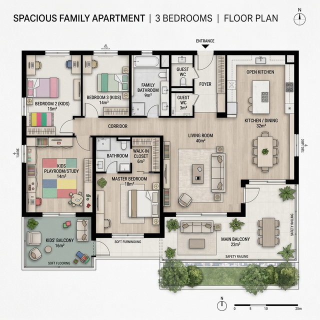 Plano Apartamento Familiar