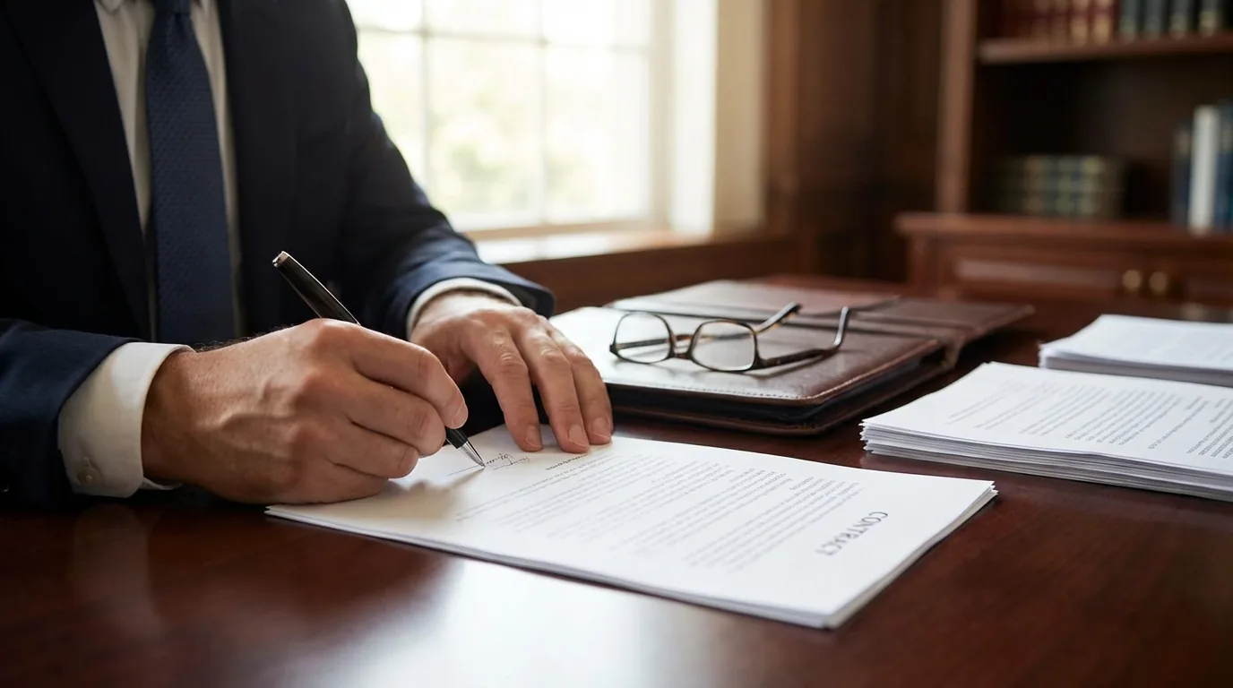 Firma de contrato de arrendamiento